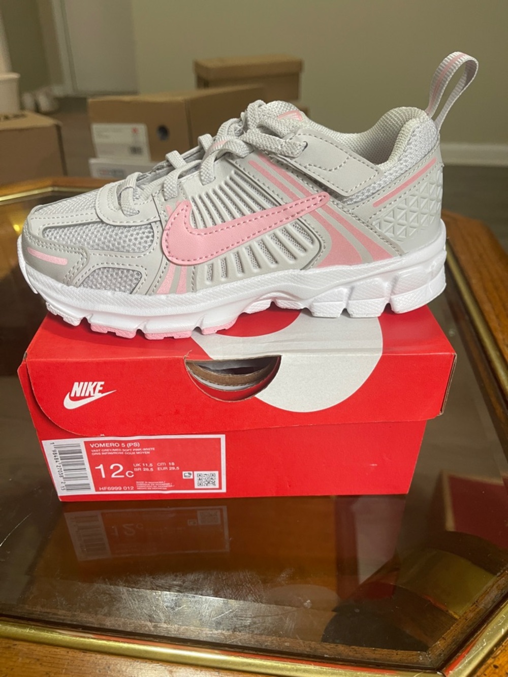 Nike Kids Light Gray & Pink Trainer Sneakers